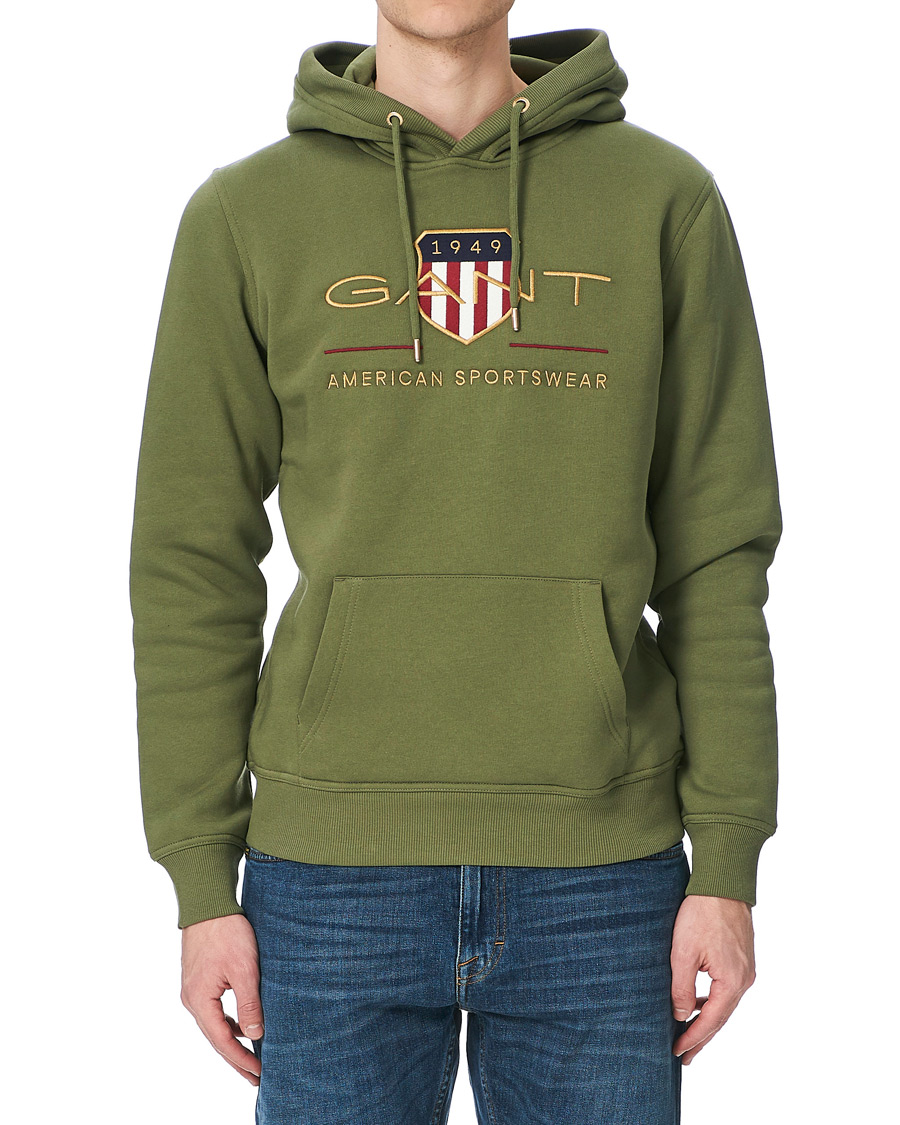 Herre | Gensere | GANT | Archive Shield Hoodie Four Leaf Green