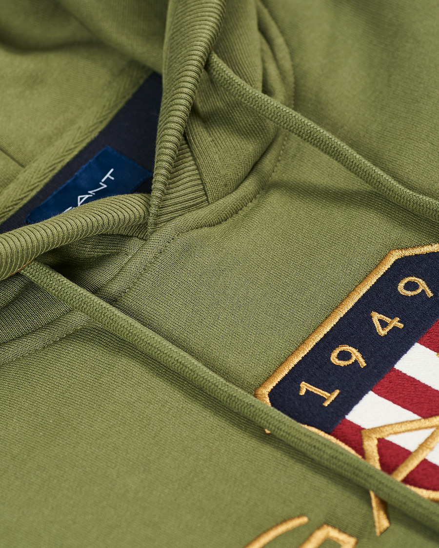 Herre | Gensere | GANT | Archive Shield Hoodie Four Leaf Green
