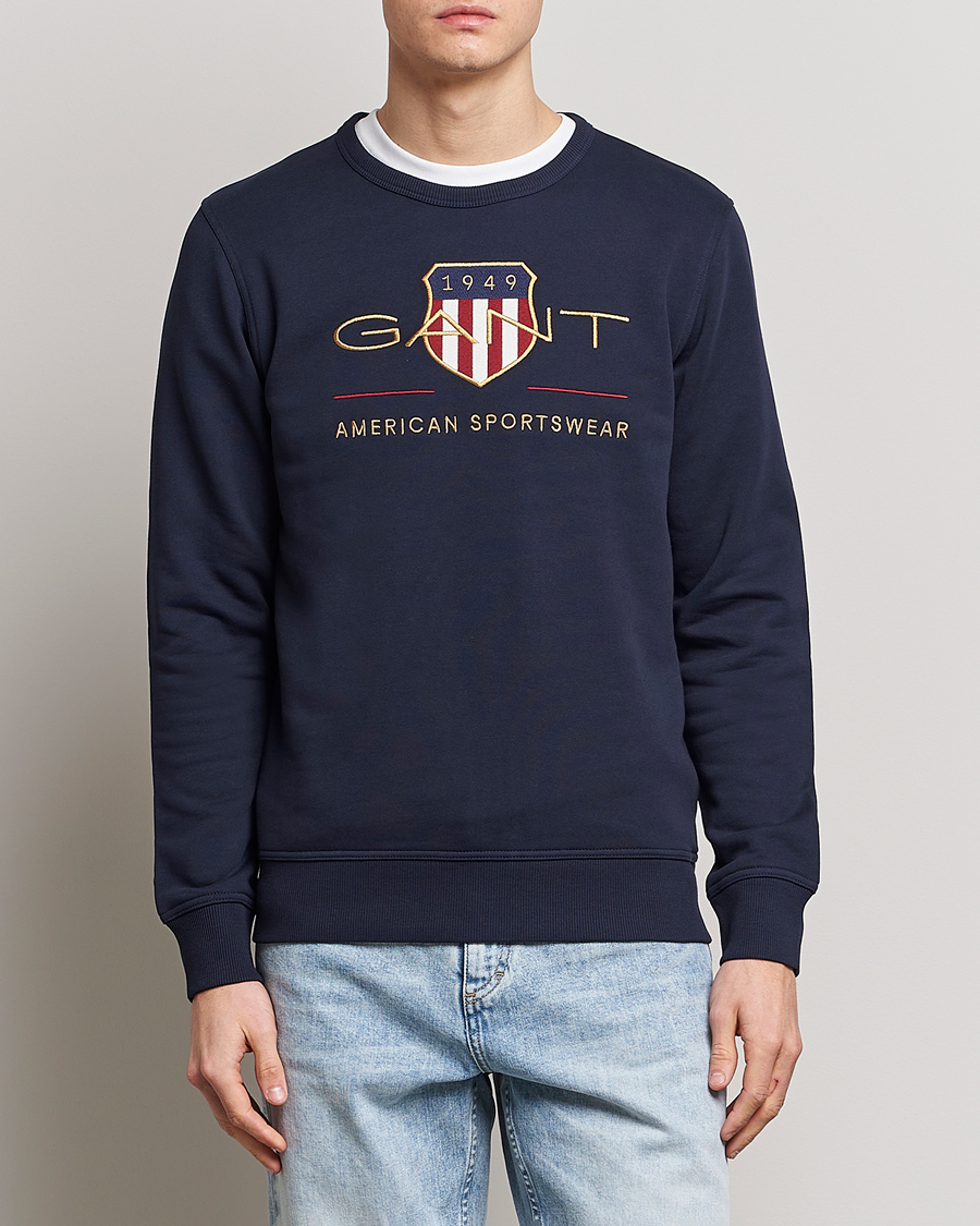 Herre | Sweatshirts | GANT | Archive Shield Crew Neck Sweatershirt Evening Blue