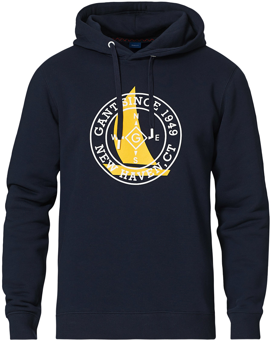 Herre | Gensere | GANT | Nautical Logo Hoodie Evening Blue