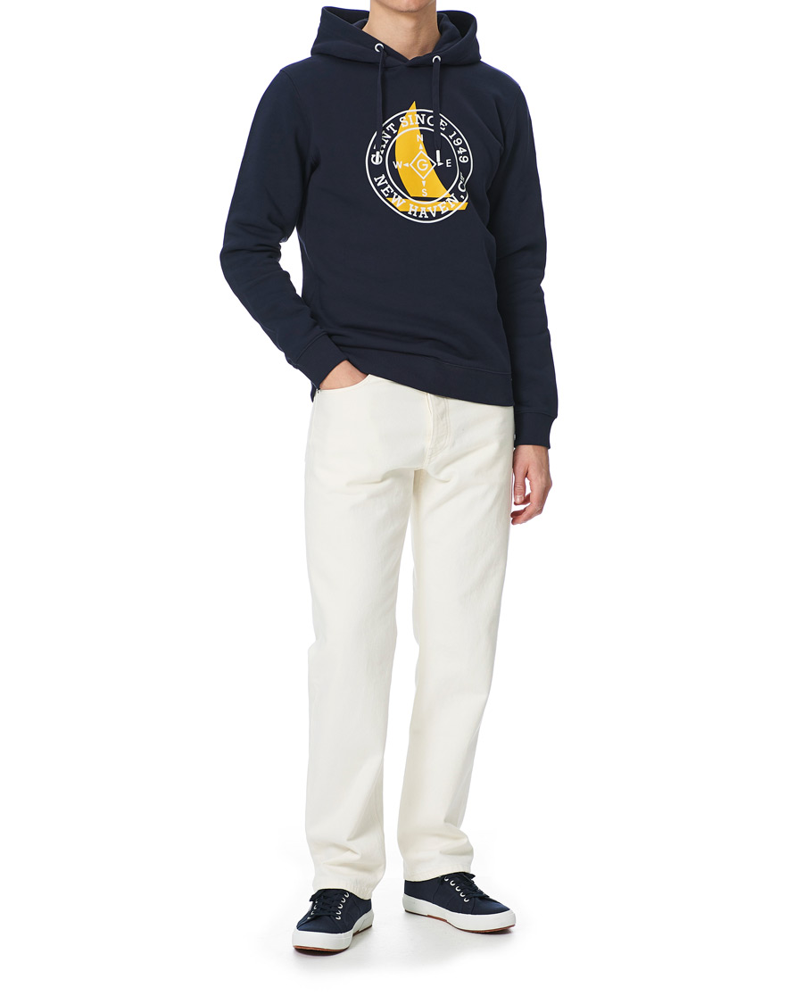 Herre | Gensere | GANT | Nautical Logo Hoodie Evening Blue