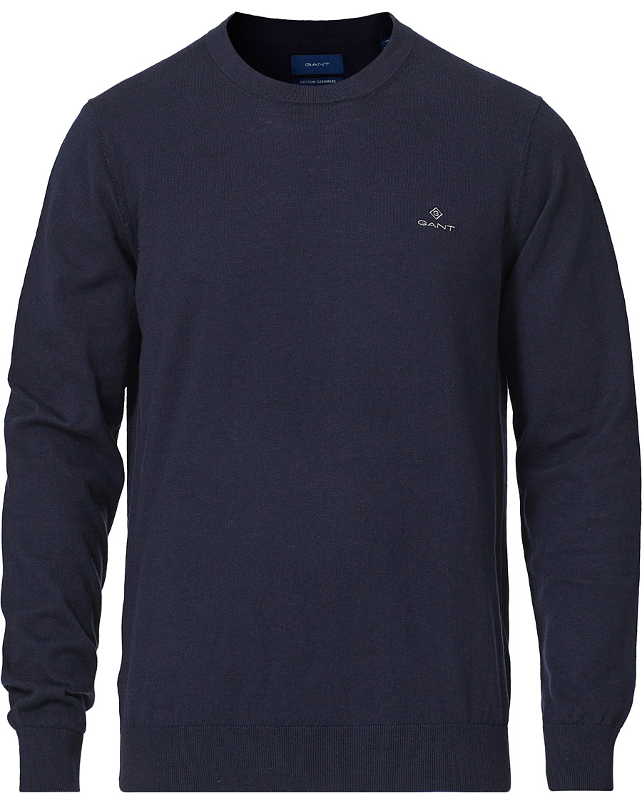 Herre | Gensere | GANT | Cotton/Cashmere Crew Neck Pullover Evening Blue