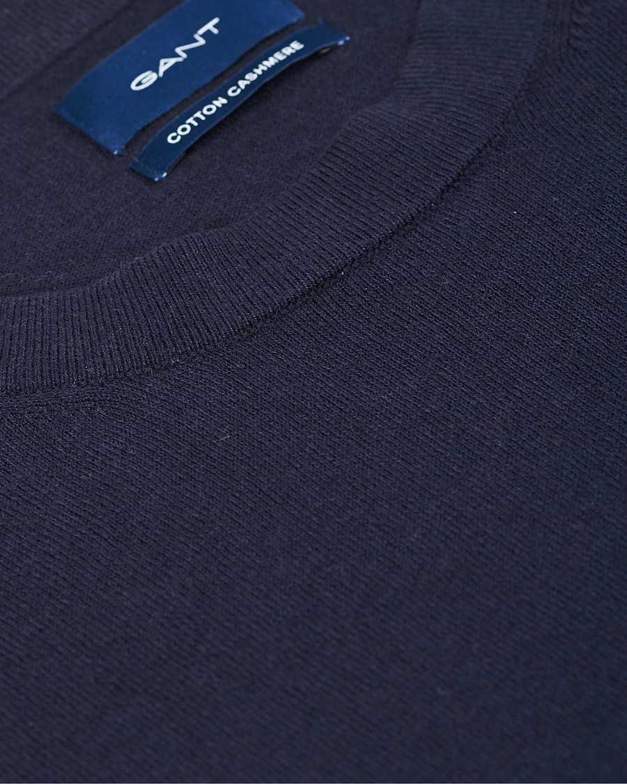 Herre | Gensere | GANT | Cotton/Cashmere Crew Neck Pullover Evening Blue