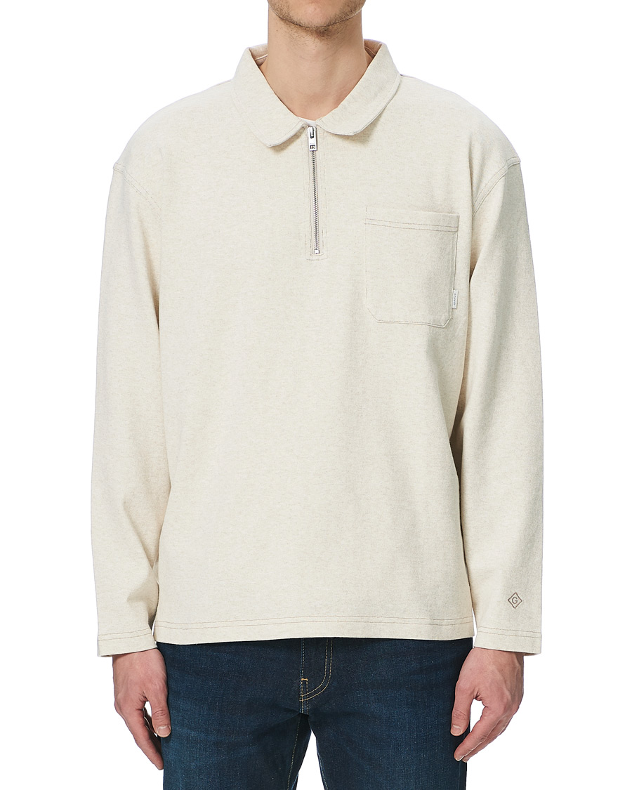 Herre | | GANT | Pocket Half-Zip Sweater Seed melange