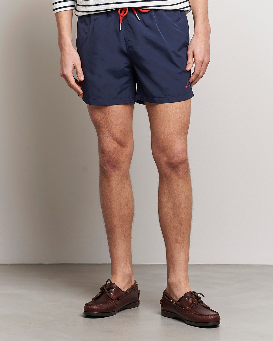 Herre | Badebukser med snøre | GANT | Basic Swimshorts Marine