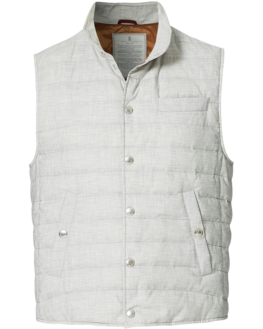Herre | Jakker | Brunello Cucinelli | Padded Gilet Grey Melange