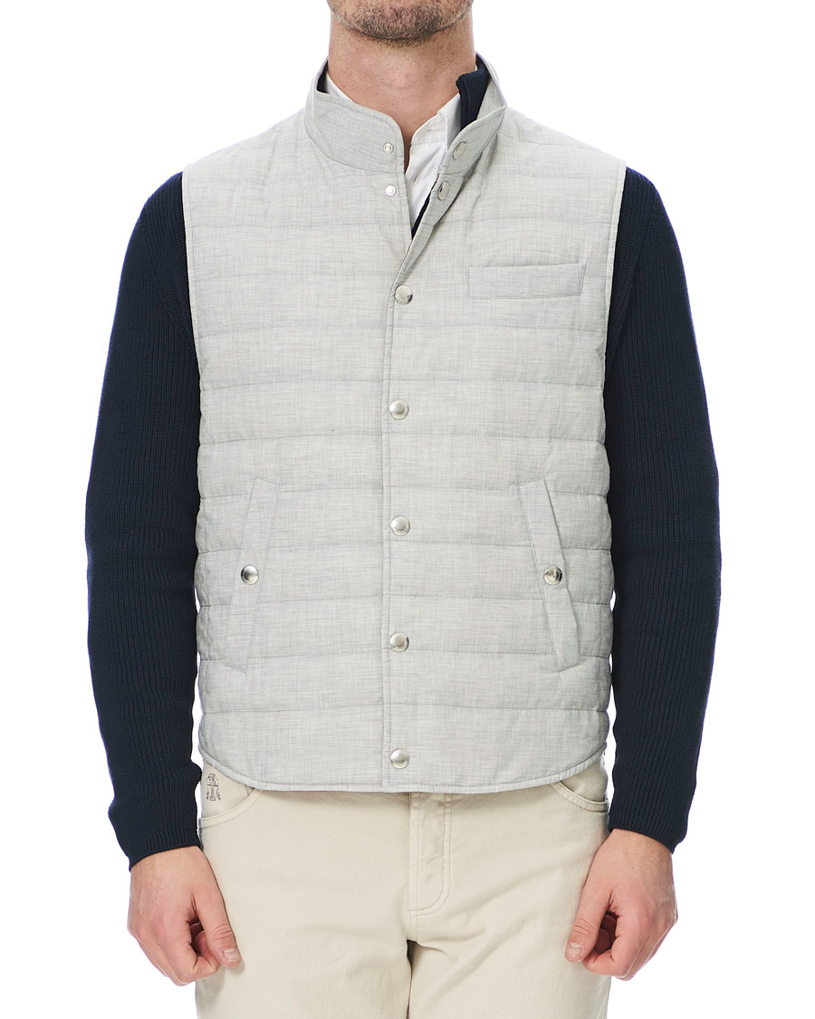 Herre | Jakker | Brunello Cucinelli | Padded Gilet Grey Melange