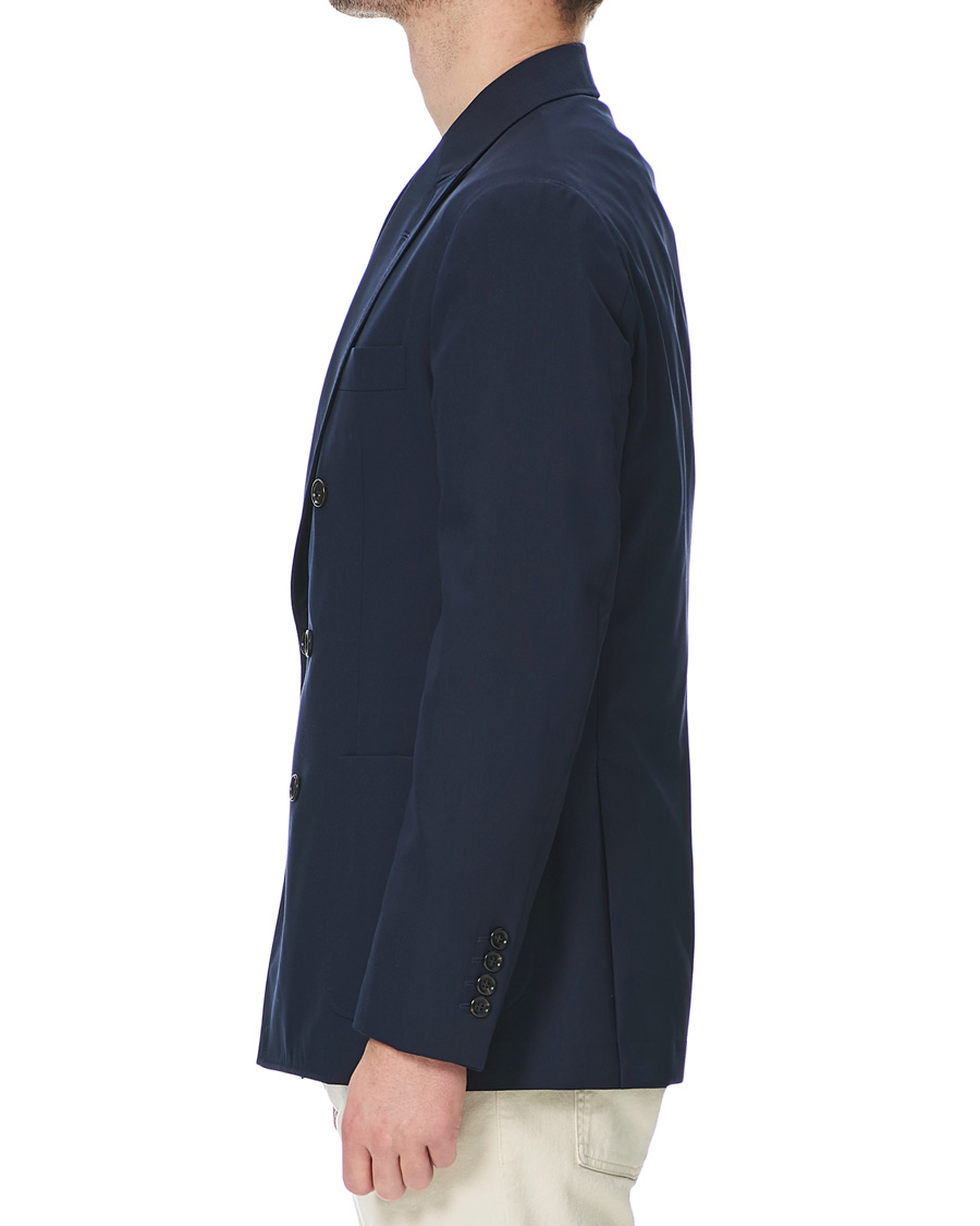 Herre | Dressjakker | Brunello Cucinelli | Super 120s Wool Double Breasted Blazer Navy
