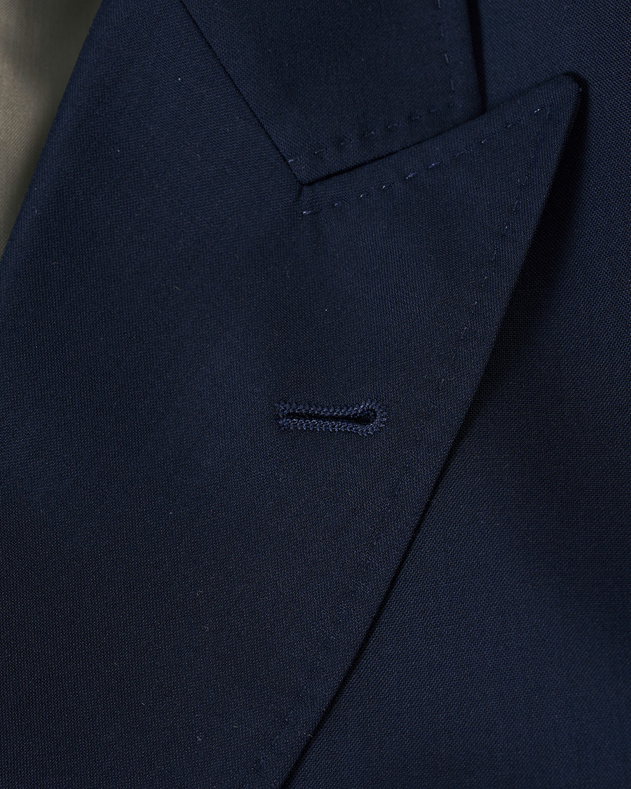 Herre | Dressjakker | Brunello Cucinelli | Super 120s Wool Double Breasted Blazer Navy