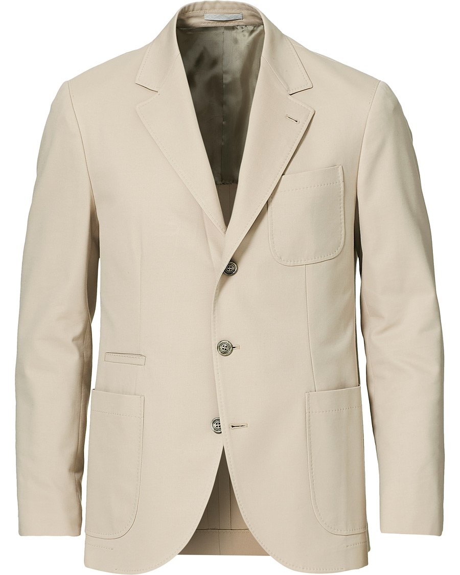 Herre | Dressjakker | Brunello Cucinelli | Cotton Gabardine Patch Pocket Blazer Sand