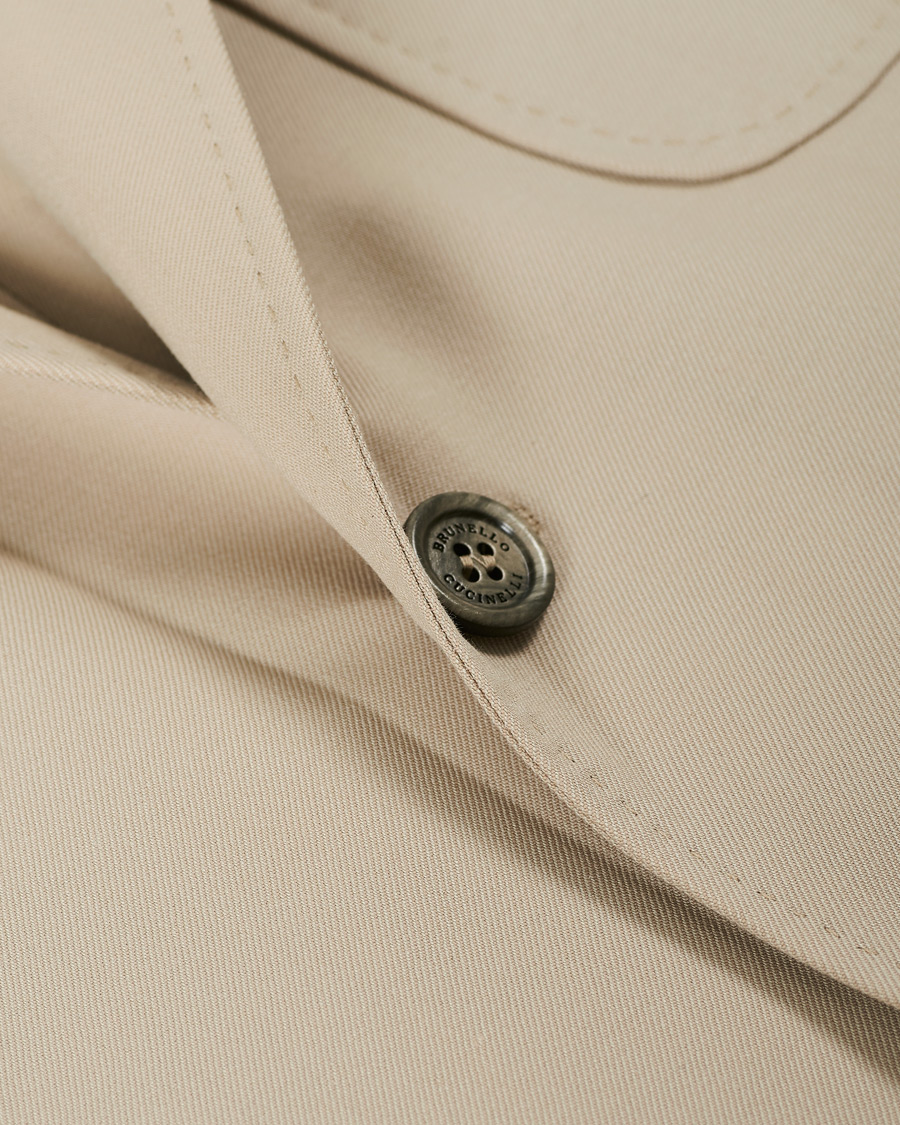 Herre | Dressjakker | Brunello Cucinelli | Cotton Gabardine Patch Pocket Blazer Sand