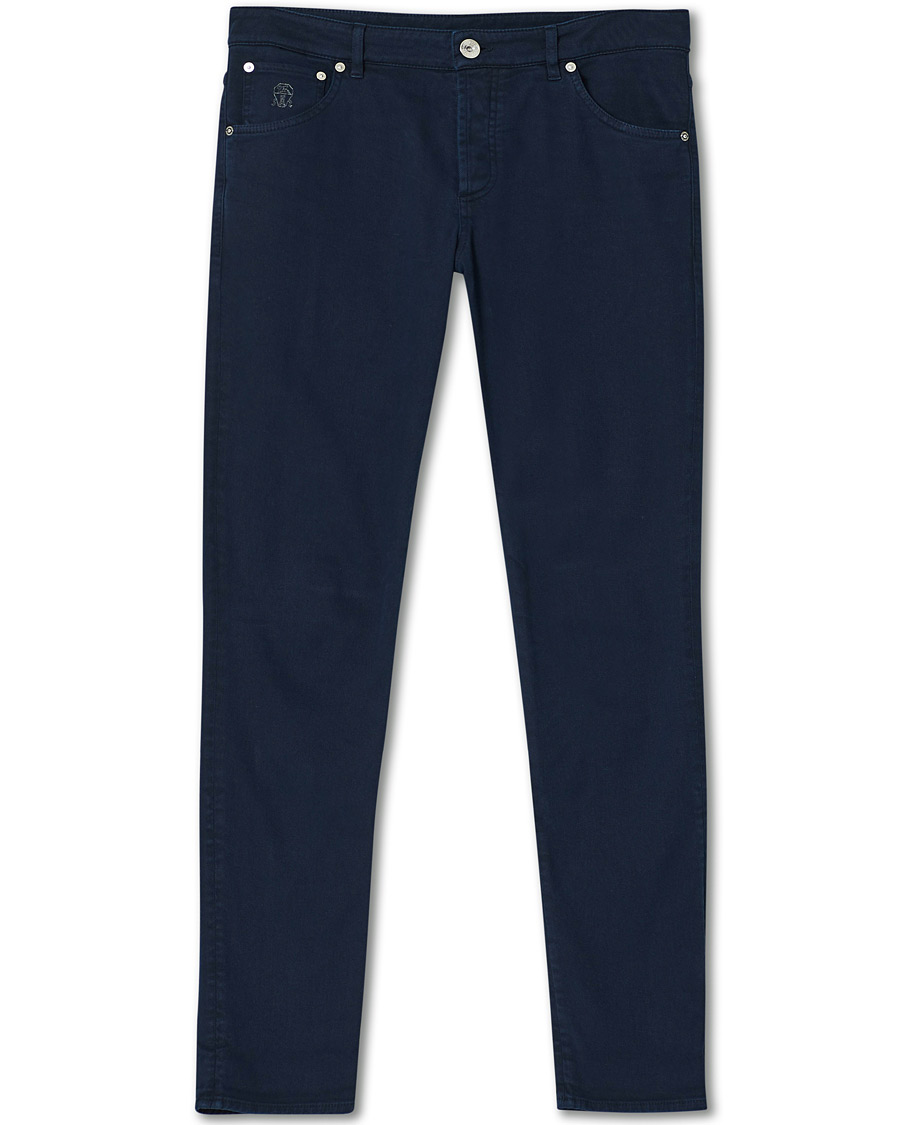 Herre | Bukser | Brunello Cucinelli | Slim Fit 5-Pocket Twill Pants Navy