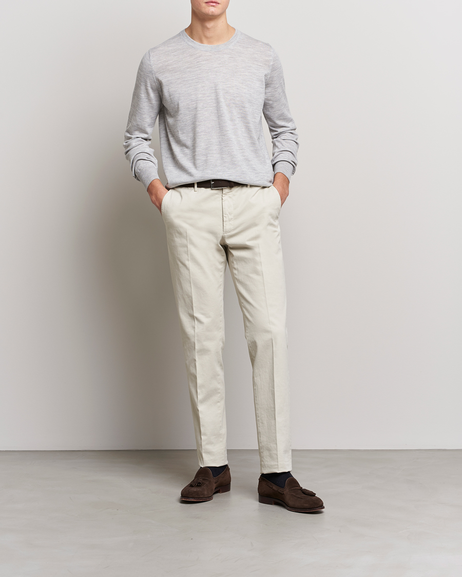 Herre | Gensere | Brunello Cucinelli | Cashmere/Wool Crew Neck Sweater Light Grey