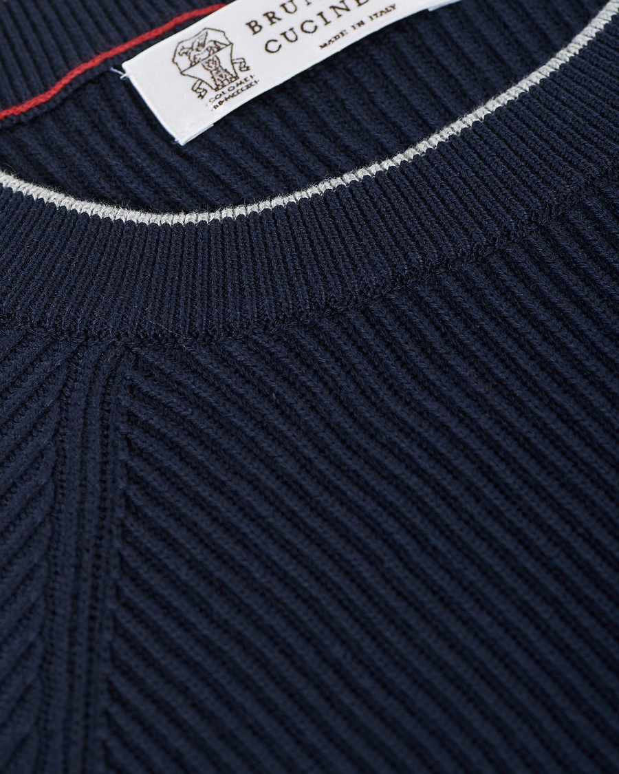 Herre | Gensere | Brunello Cucinelli | Rib Stitch Navy