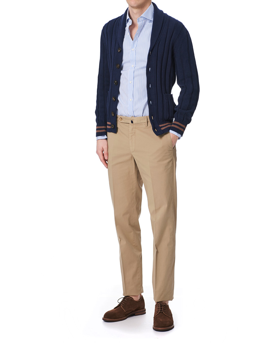 Herre | Skjorter | Brunello Cucinelli | Slim Fit Striped Poplin Shirt Light Blue