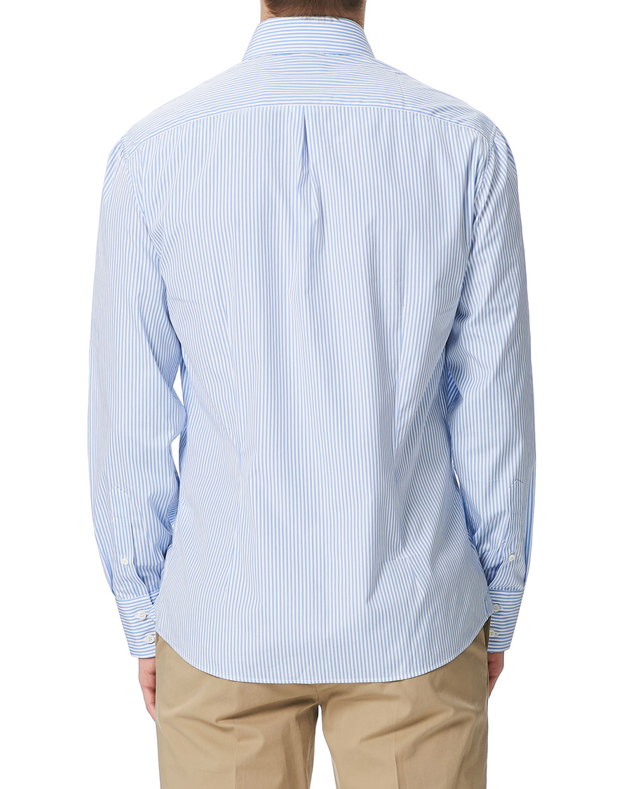Herre | Skjorter | Brunello Cucinelli | Slim Fit Striped Poplin Shirt Light Blue