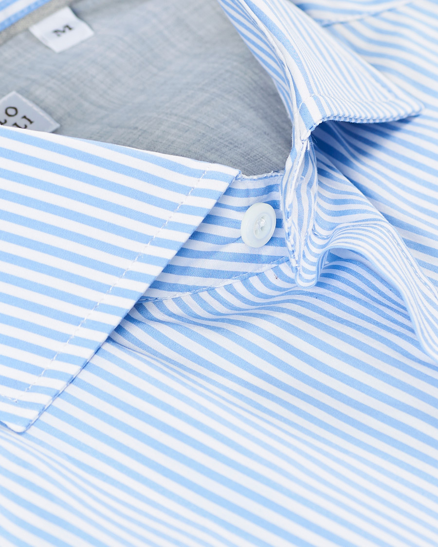 Herre | Skjorter | Brunello Cucinelli | Slim Fit Striped Poplin Shirt Light Blue