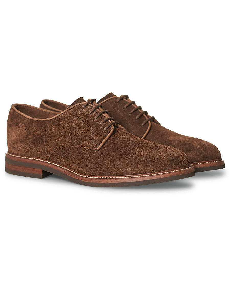Herre | Brunello Cucinelli Plain Toe Derby Dark Brown Suede | Brunello Cucinelli | Plain Toe Derby Dark Brown Suede