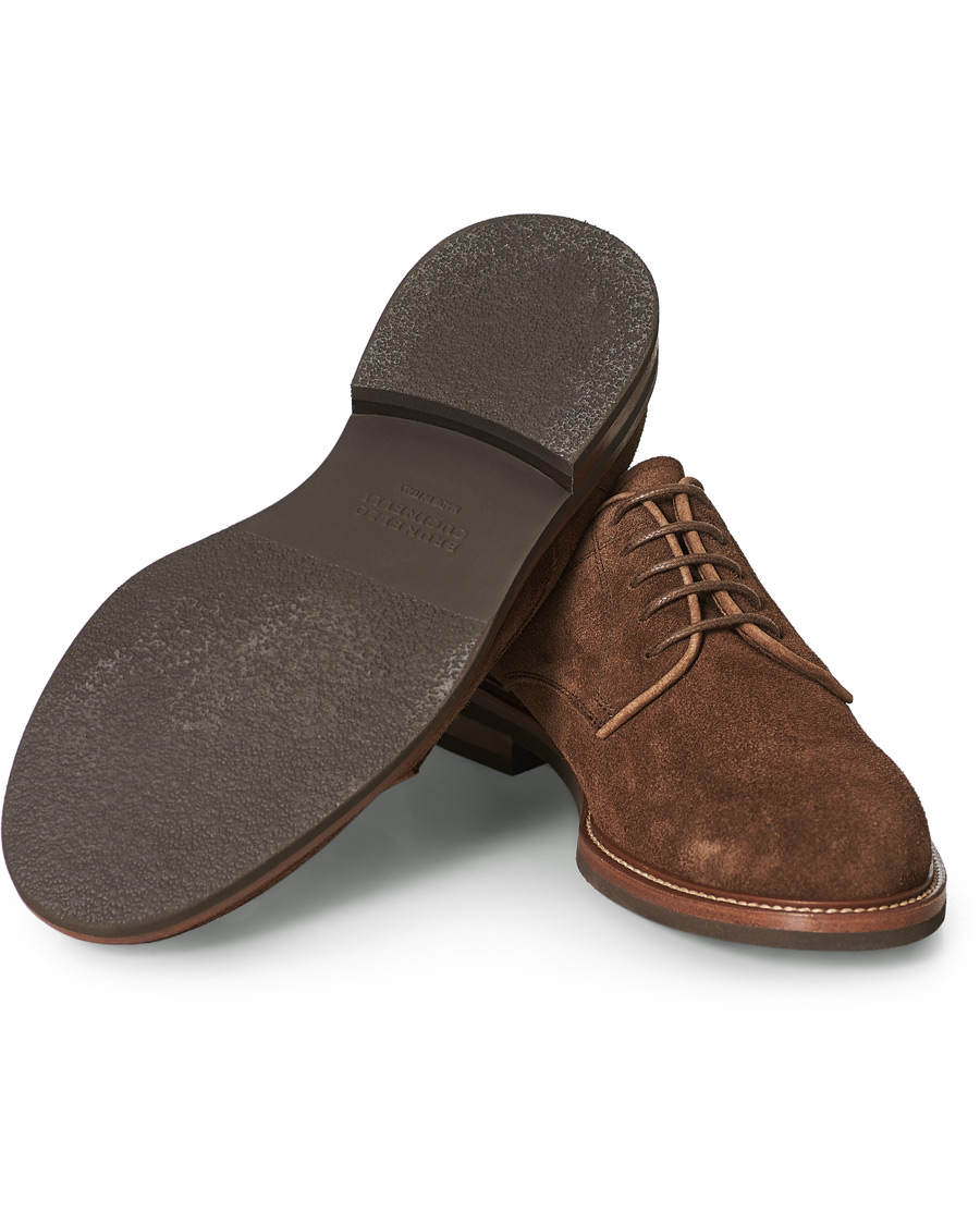 Herre | Brunello Cucinelli Plain Toe Derby Dark Brown Suede | Brunello Cucinelli | Plain Toe Derby Dark Brown Suede