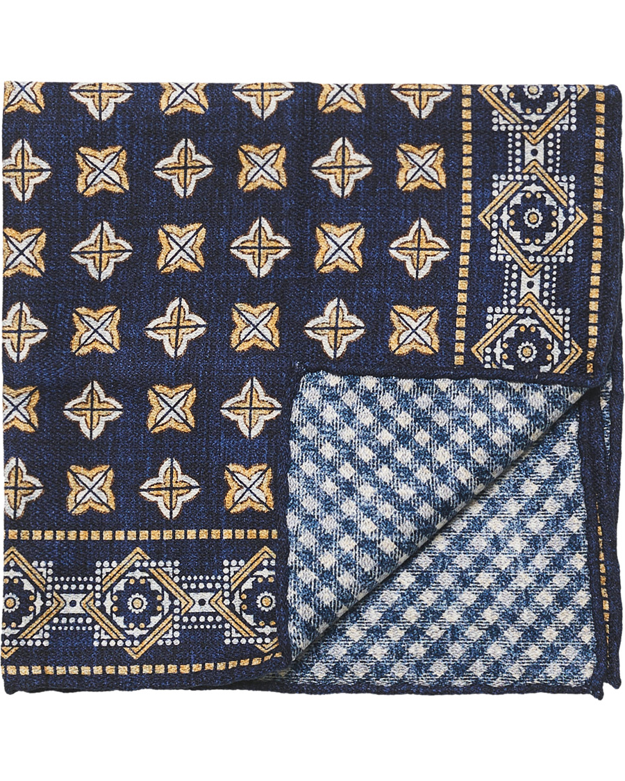 Herre | Brunello Cucinelli Dotted Pocket Square Blue | Brunello Cucinelli | Dotted Pocket Square Blue