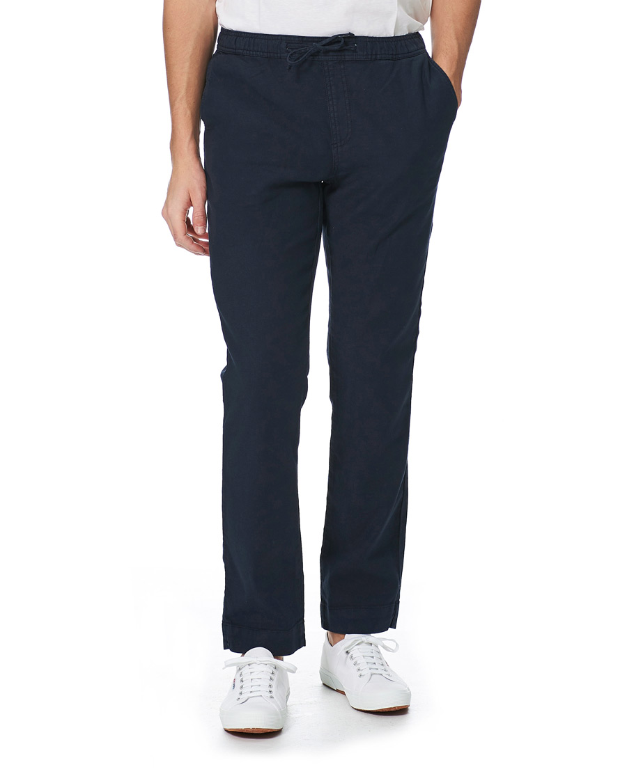 Herre | Bukser | Morris | Winward Linen Drawstring Pants Blue