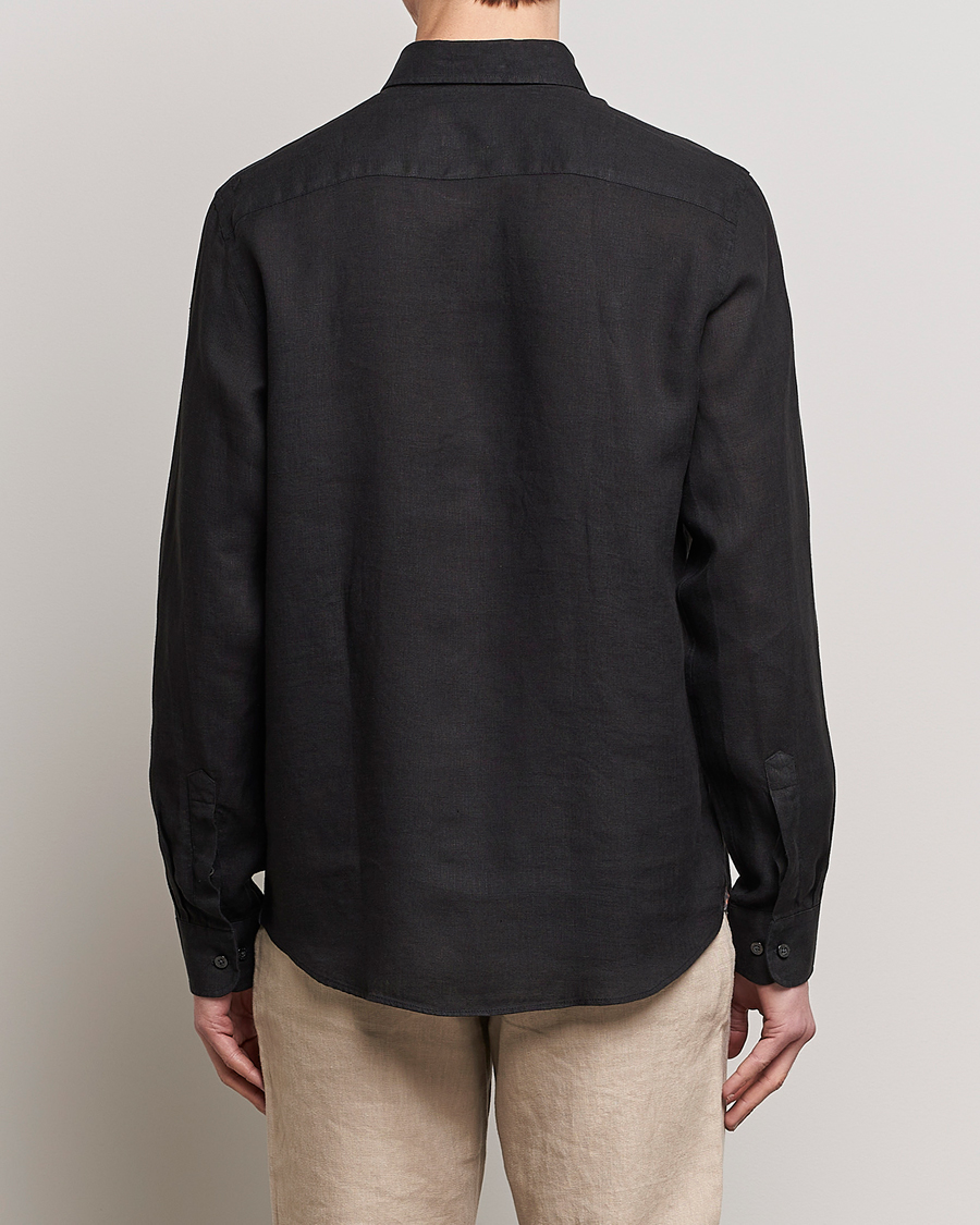 Herre | Skjorter | Morris | Douglas Linen Button Down Shirt Black
