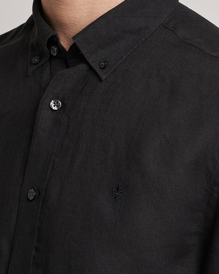 Herre | Skjorter | Morris | Douglas Linen Button Down Shirt Black