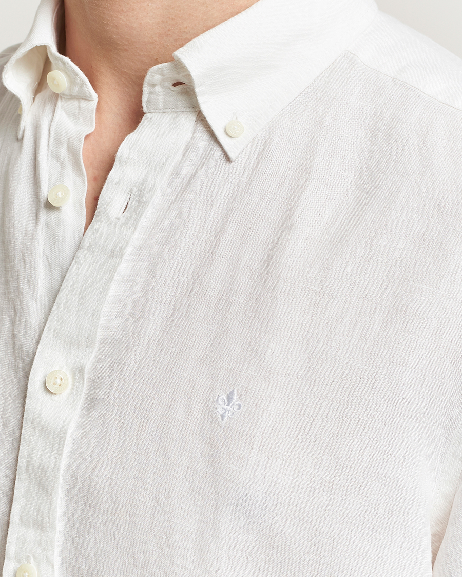 Herre | Skjorter | Morris | Douglas Short Sleeve Linen Shirt White