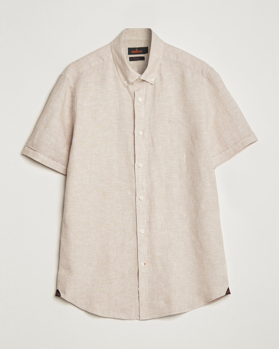 Herre | Skjorter | Morris | Douglas Short Sleeve Linen Shirt Khaki XL