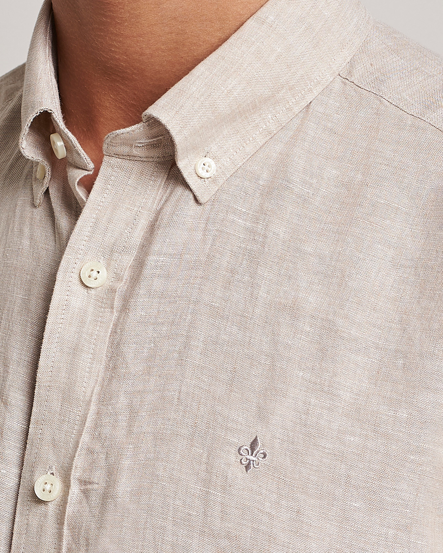 Herre | Skjorter | Morris | Douglas Short Sleeve Linen Shirt Khaki XL