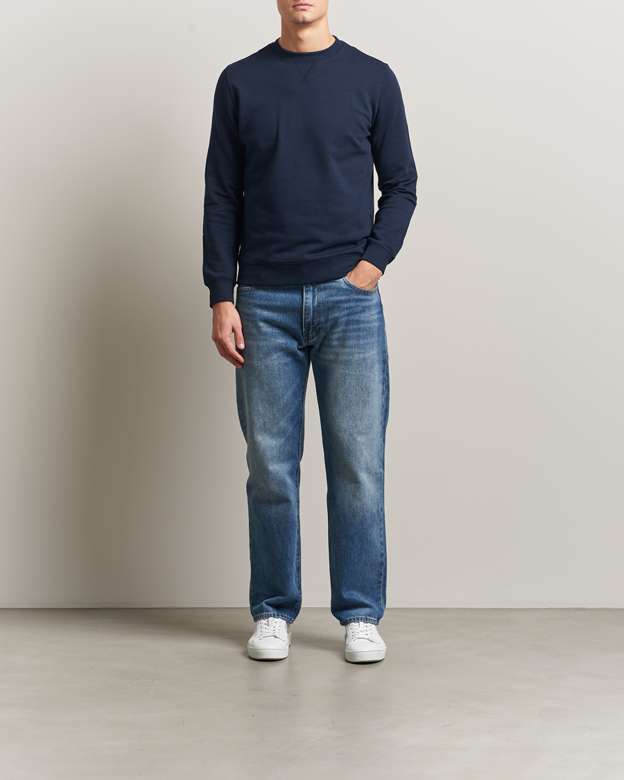 Herre | Gensere | Stenströms | Cotton Collage Crew Neck Navy