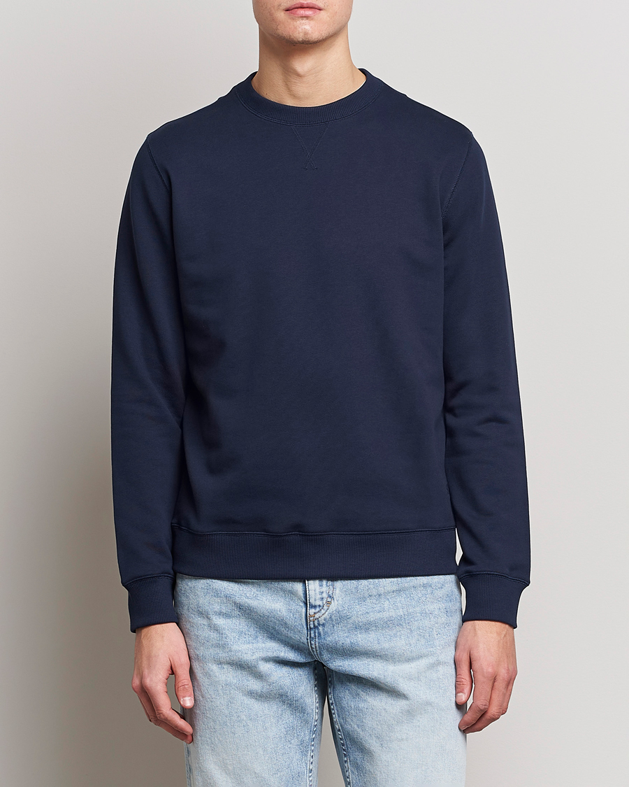 Herre | Business & Beyond | Stenströms | Cotton Collage Crew Neck Navy