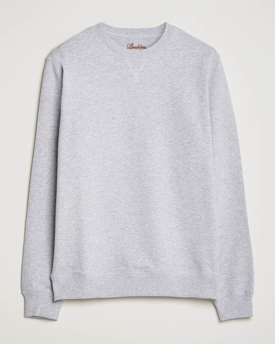 Herre | Gensere | Stenströms | Cotton Collage Crew Neck Grey Melange