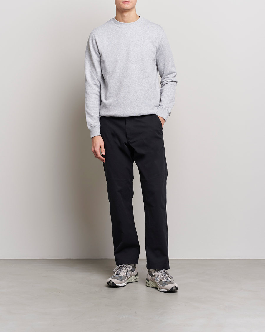 Herre | Gensere | Stenströms | Cotton Collage Crew Neck Grey Melange