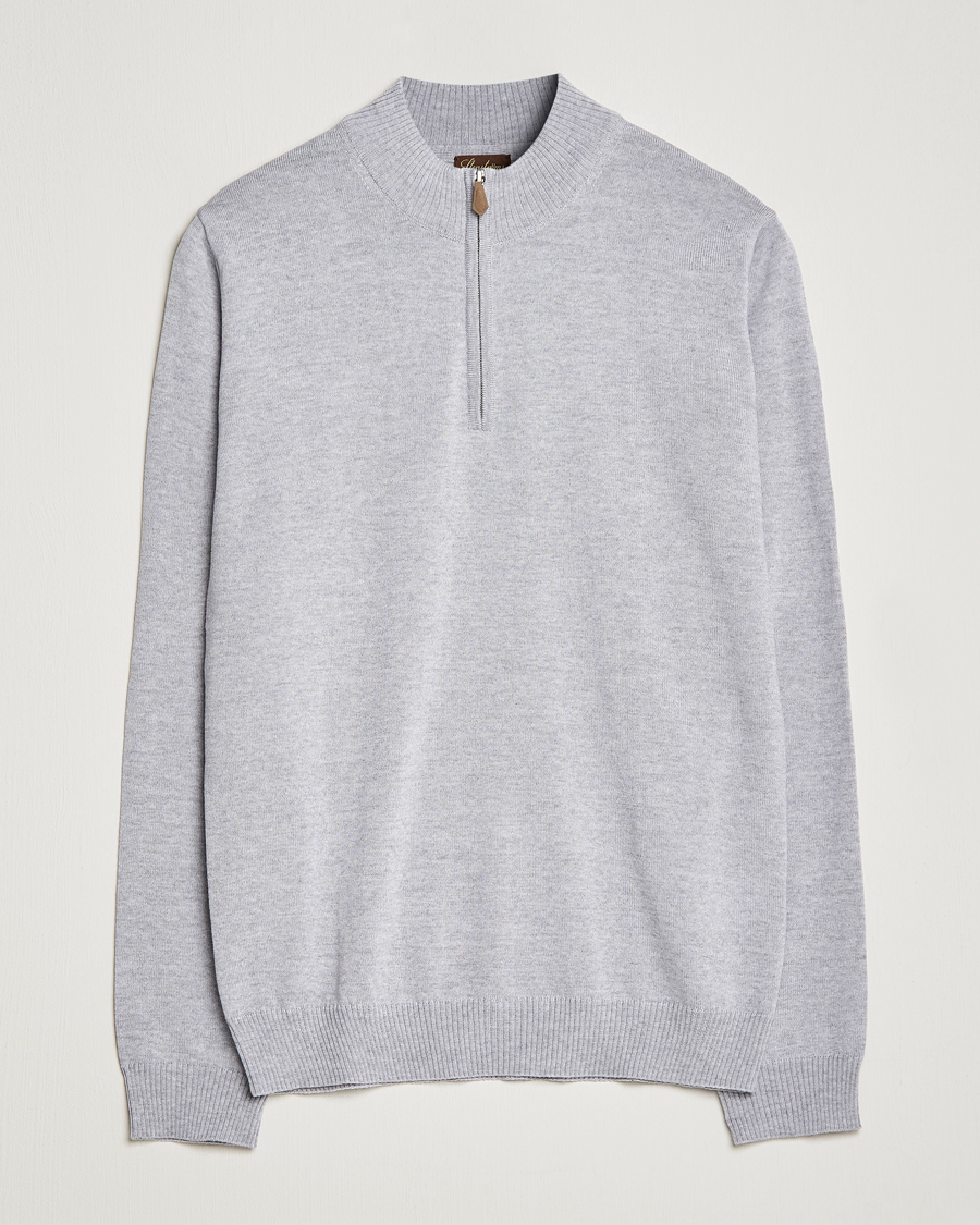 Herre | Gensere | Stenströms | Merino Half Zip Light Grey