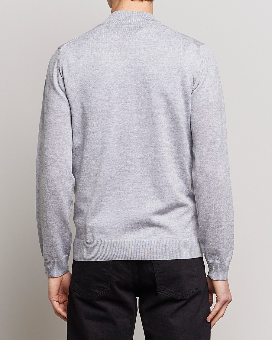 Herre | Gensere | Stenströms | Merino Half Zip Light Grey