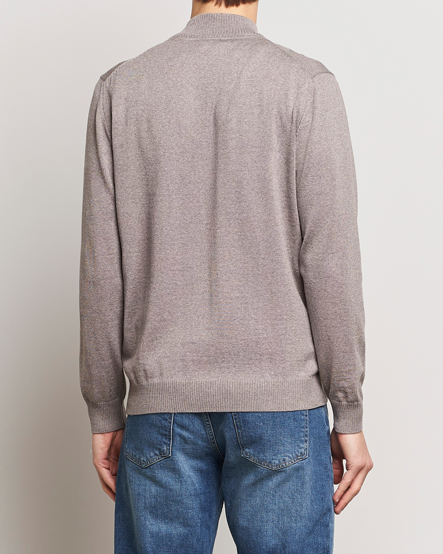 Herre | Gensere | Stenströms | Merino Wool Full Zip Mud Brown
