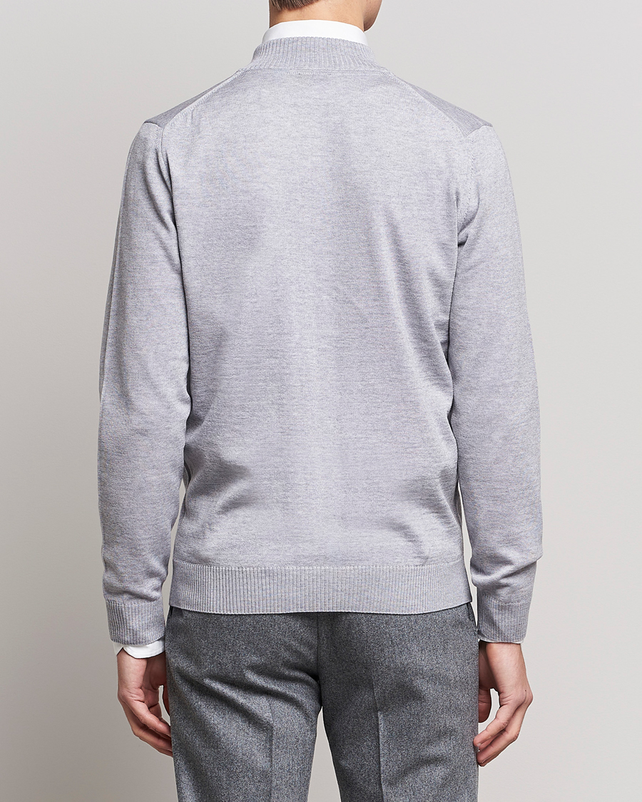 Herre | Gensere | Stenströms | Merino Wool Full Zip Light Grey