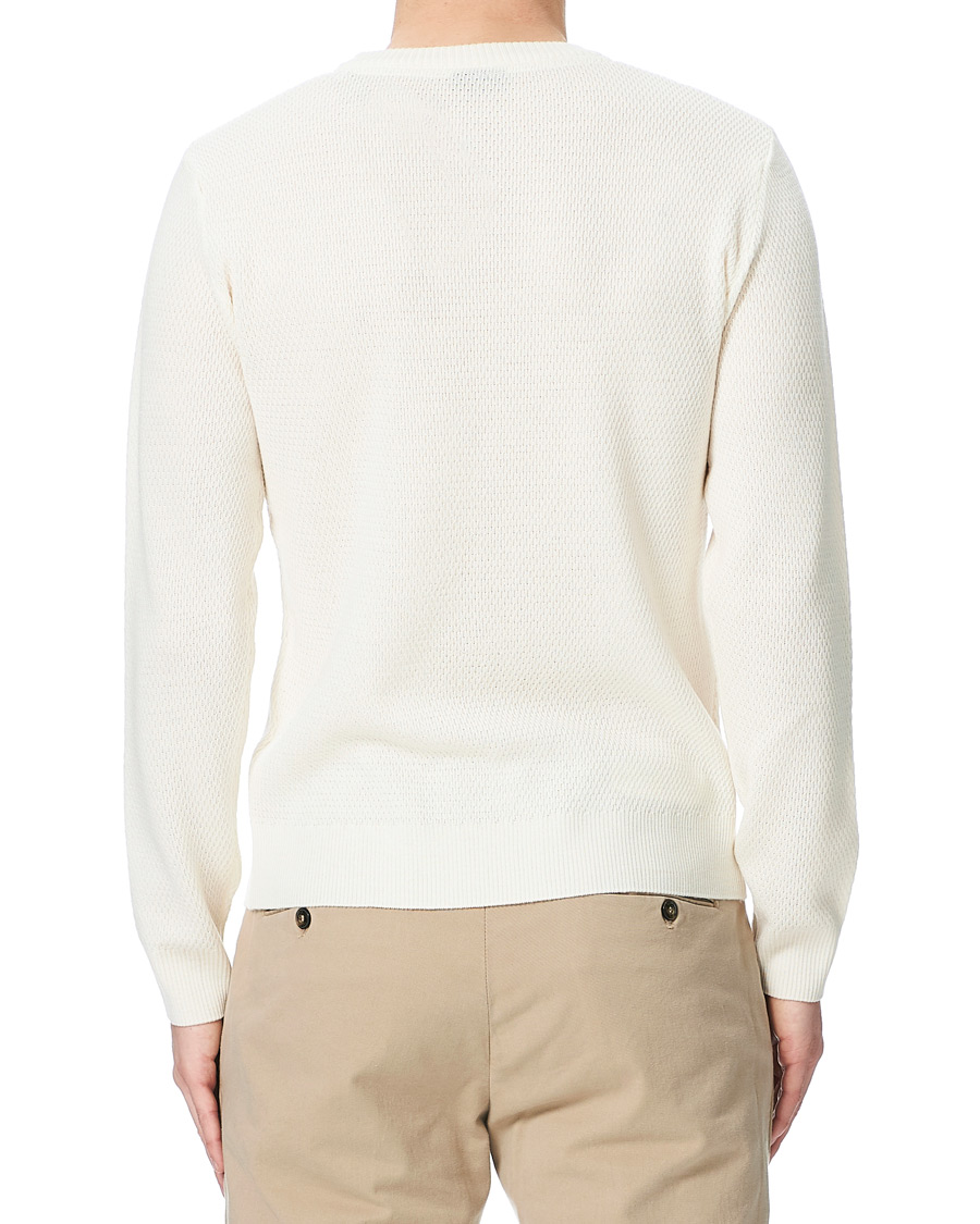Herre | Gensere | Stenströms | Textured Merino Crew Neck Off White