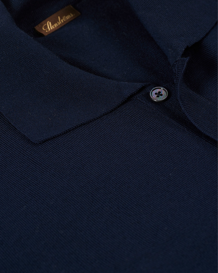 Herre | Gensere | Stenströms | Merino Wool Pocket Cardigan Navy