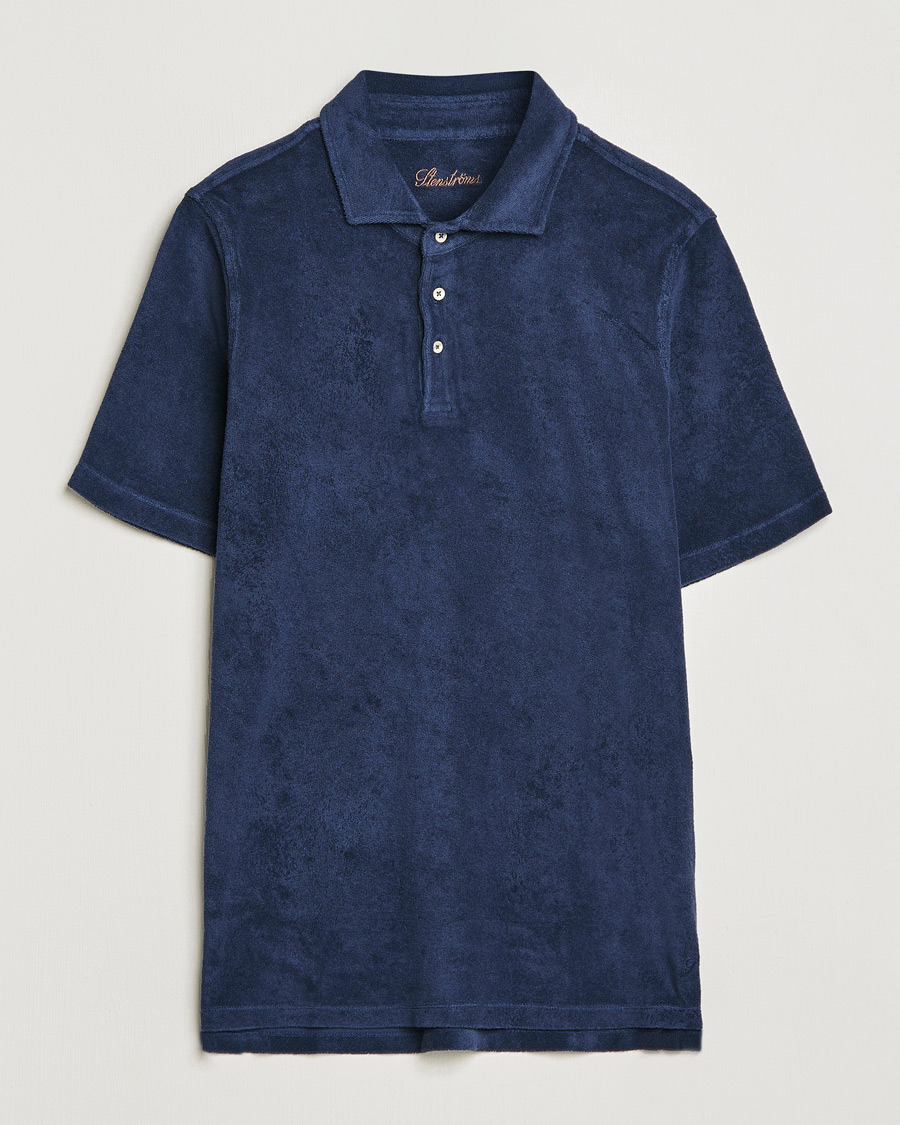 Herre | Pikéer | Stenströms | Terry Cotton Poloshirt Navy