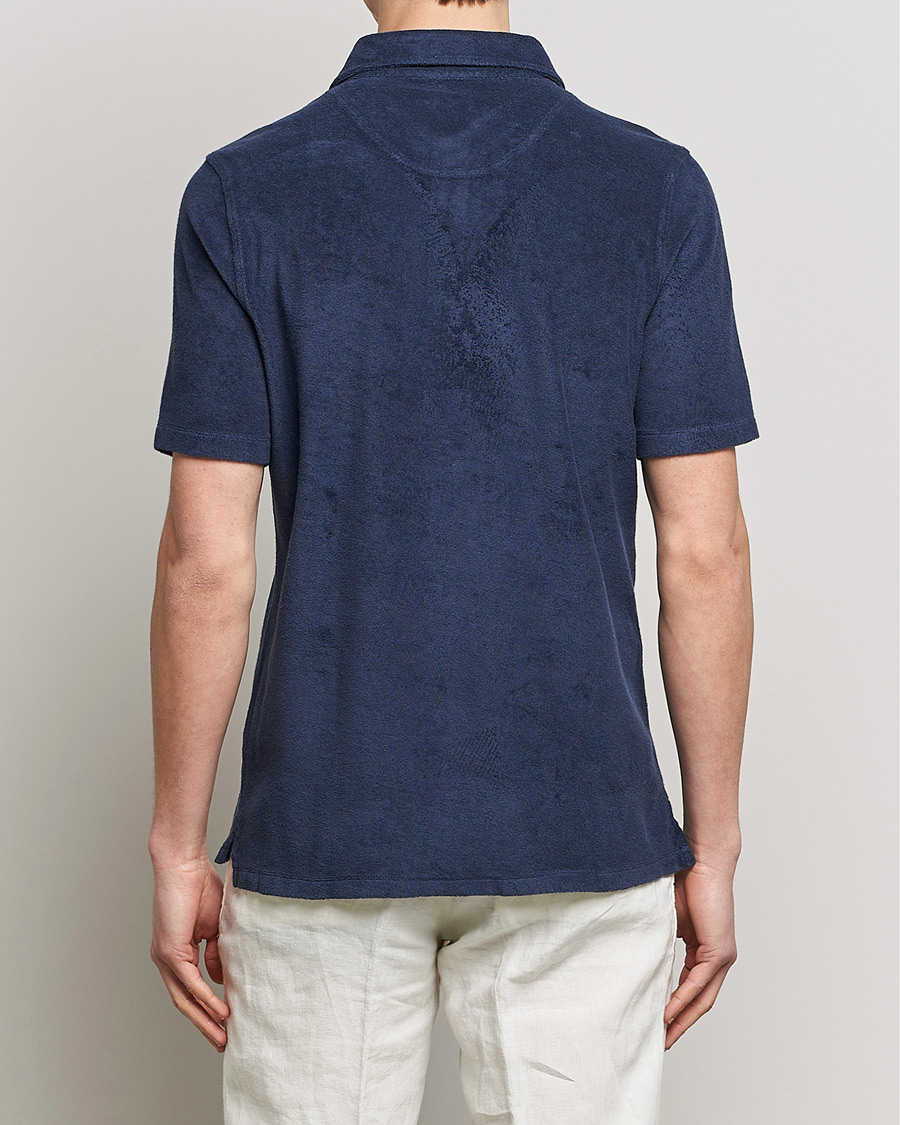 Herre | Pikéer | Stenströms | Terry Cotton Poloshirt Navy