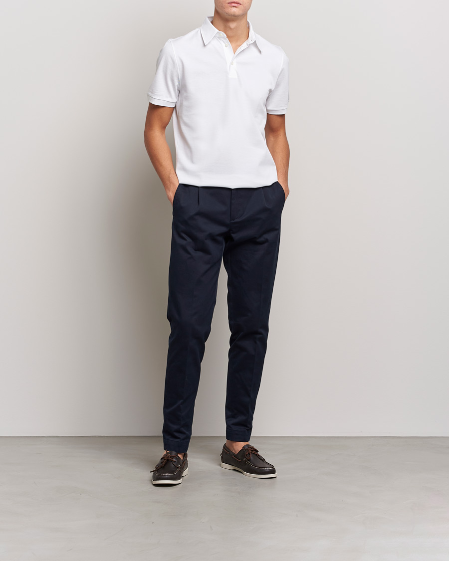 Herre | Pikéer | Stenströms | Cotton Polo Shirt White