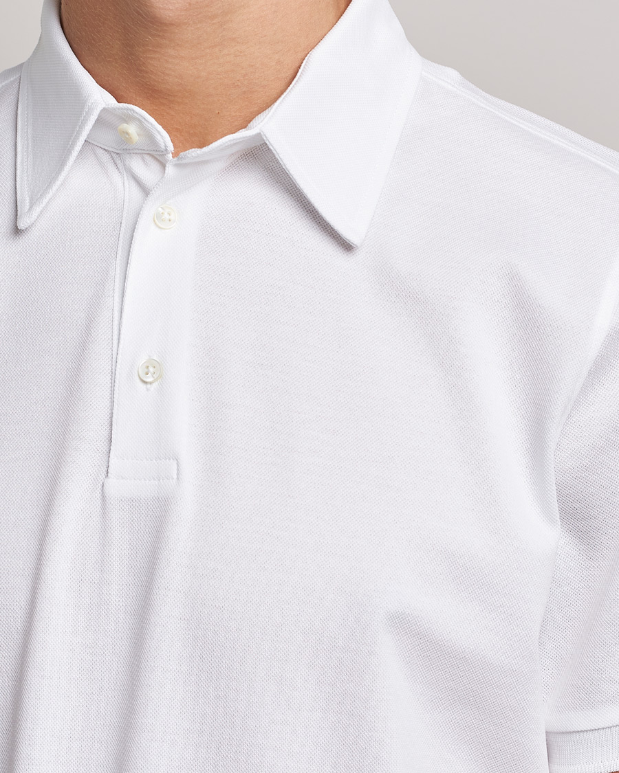 Herre | Pikéer | Stenströms | Cotton Polo Shirt White