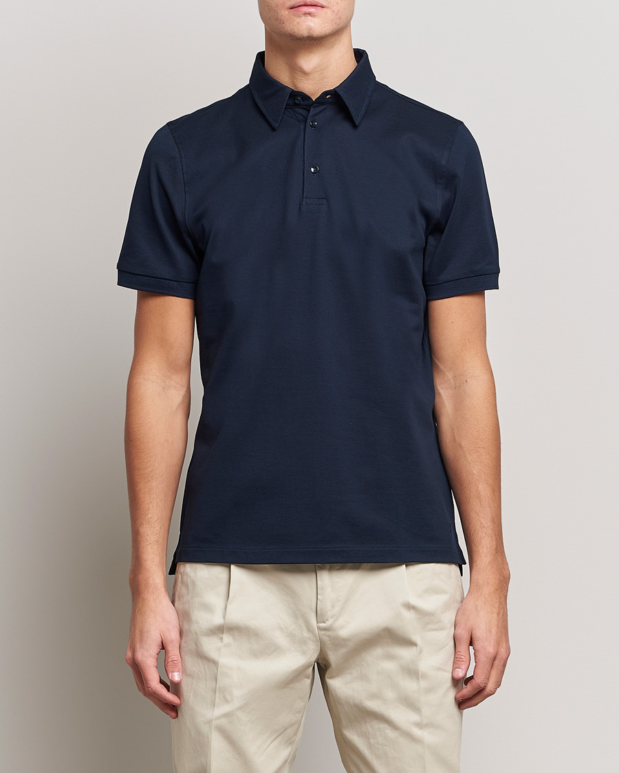 Herre | Avdelinger | Stenströms | Cotton Polo Shirt Navy