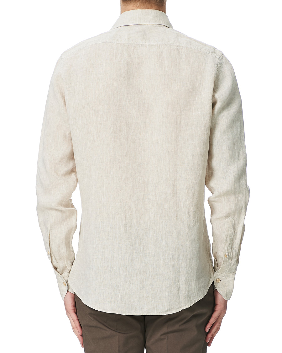 Herre | Skjorter | Stenströms | Slimline Linen Cut Away Shirt Oat