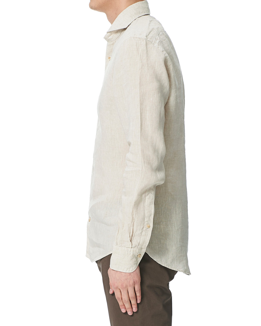 Herre | Skjorter | Stenströms | Slimline Linen Cut Away Shirt Oat