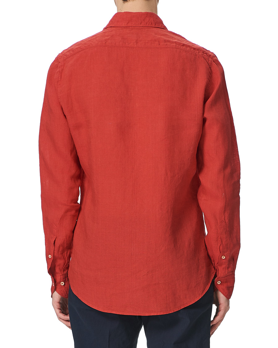 Herre | Skjorter | Stenströms | Slimline Linen Cut Away Shirt Red