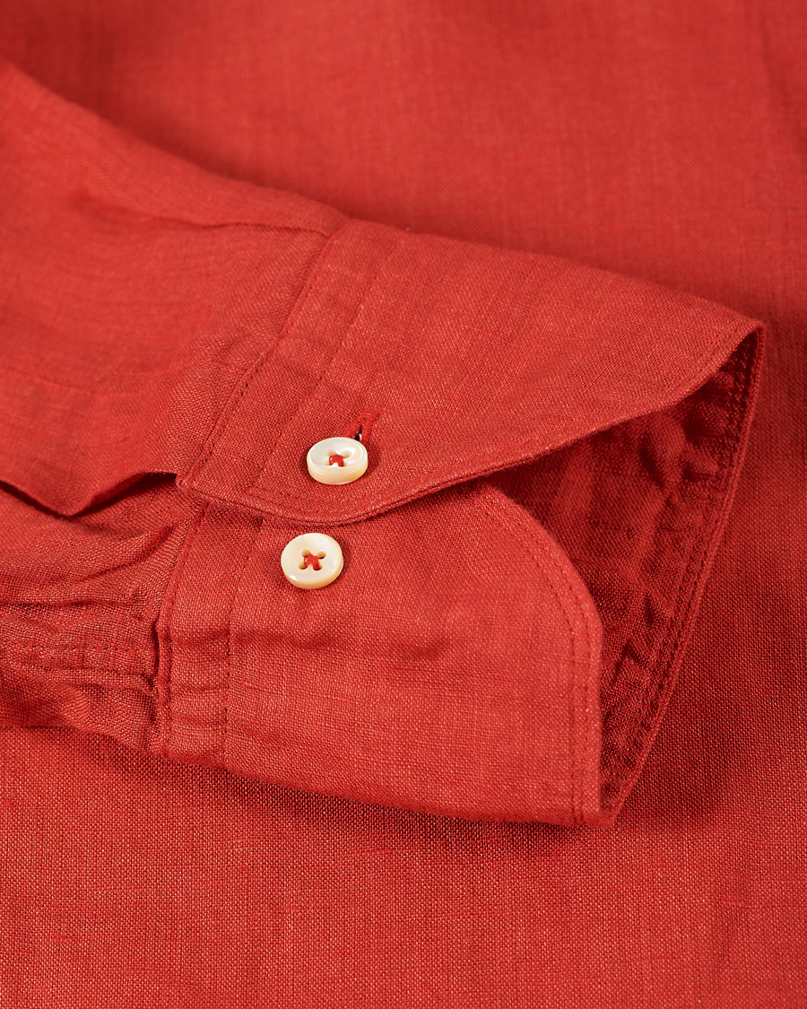 Herre | Skjorter | Stenströms | Slimline Linen Cut Away Shirt Red