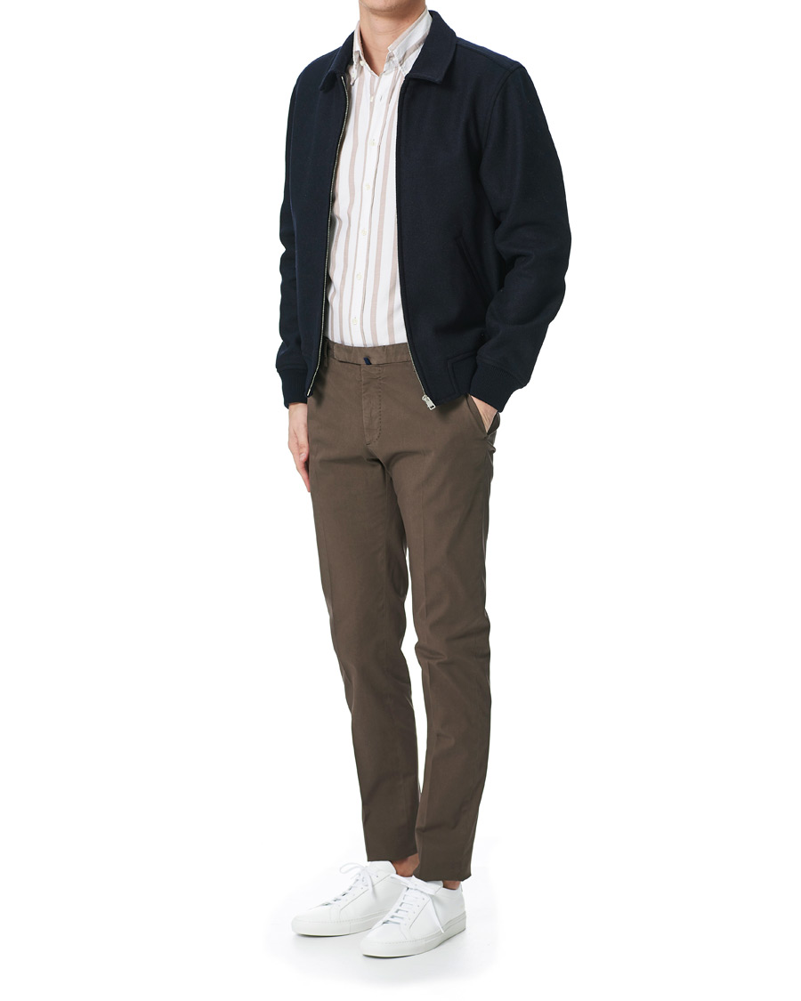 Herre | Skjorter | Stenströms | Slimline Wide Striped Oxford Shirt Beige